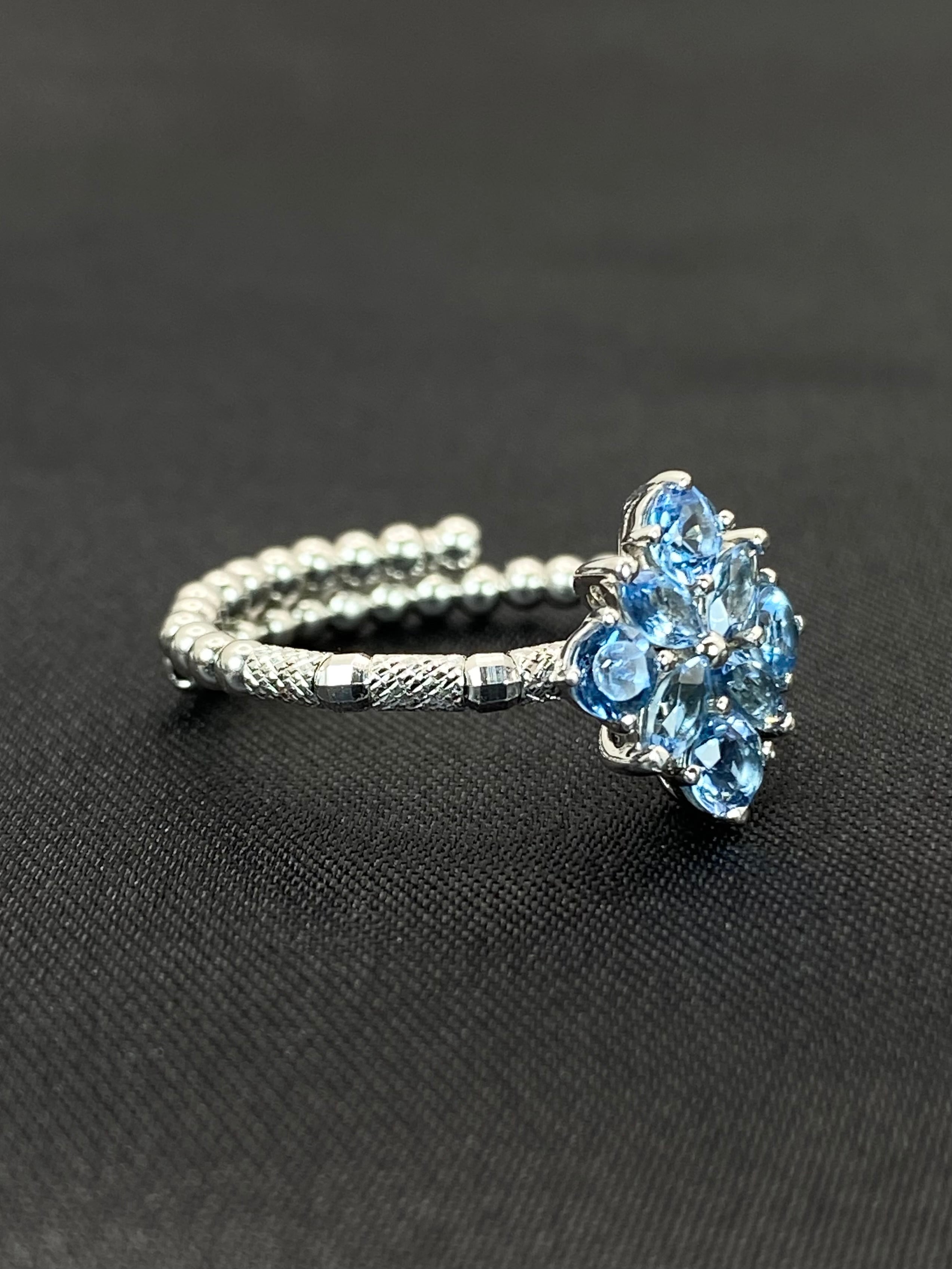 アクアマリン 計0.60ct Pt950 リング フリーサイズ（約12号