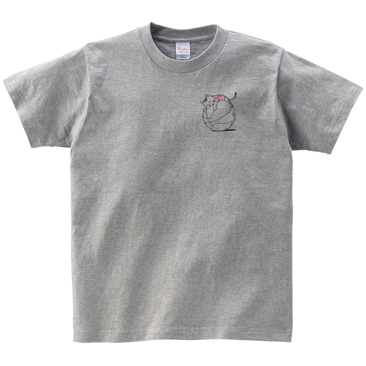 にゃんこ バスケ 居眠り Tシャツ cat52 イラスト 猫 ねこ ネコ ゆるい バスケットボール