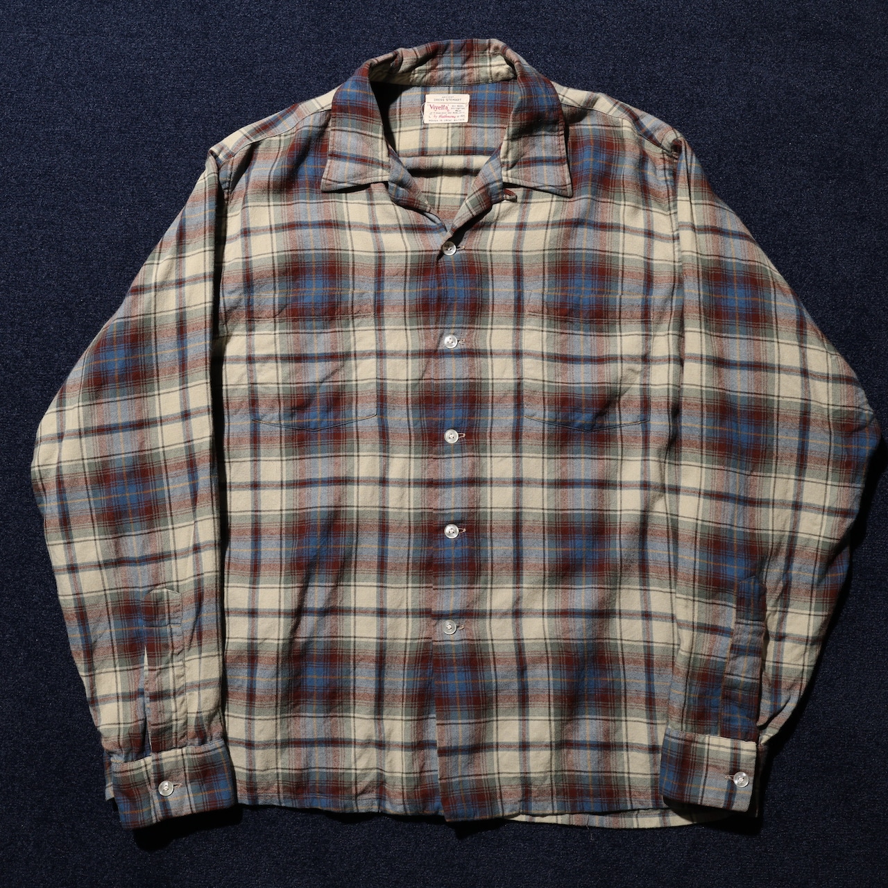 極美品 L 60s 70s 英生地 米企画 Viyella ヴィンテージ ウールコットン 長袖ネルシャツ vintage flannel Shirt