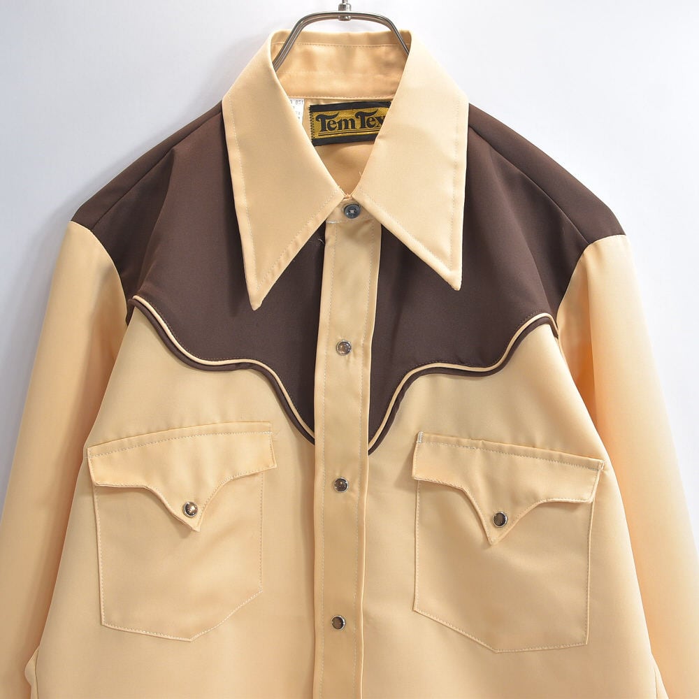 70～80s USA製 Tem-Tex テキサス ウエスタンヨーク スナップボタン