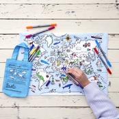 (ランチョンマット)World map animals & sea life placemat 'to go'_MAPPTG