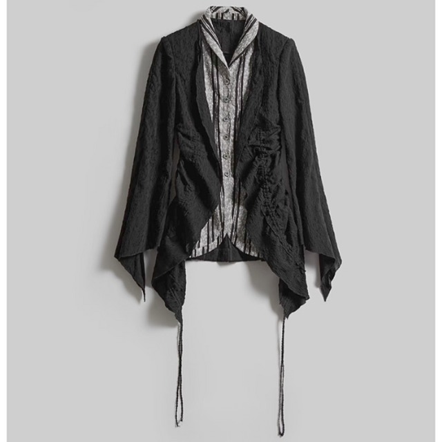 Layered stripe shirt-style jacket C1289