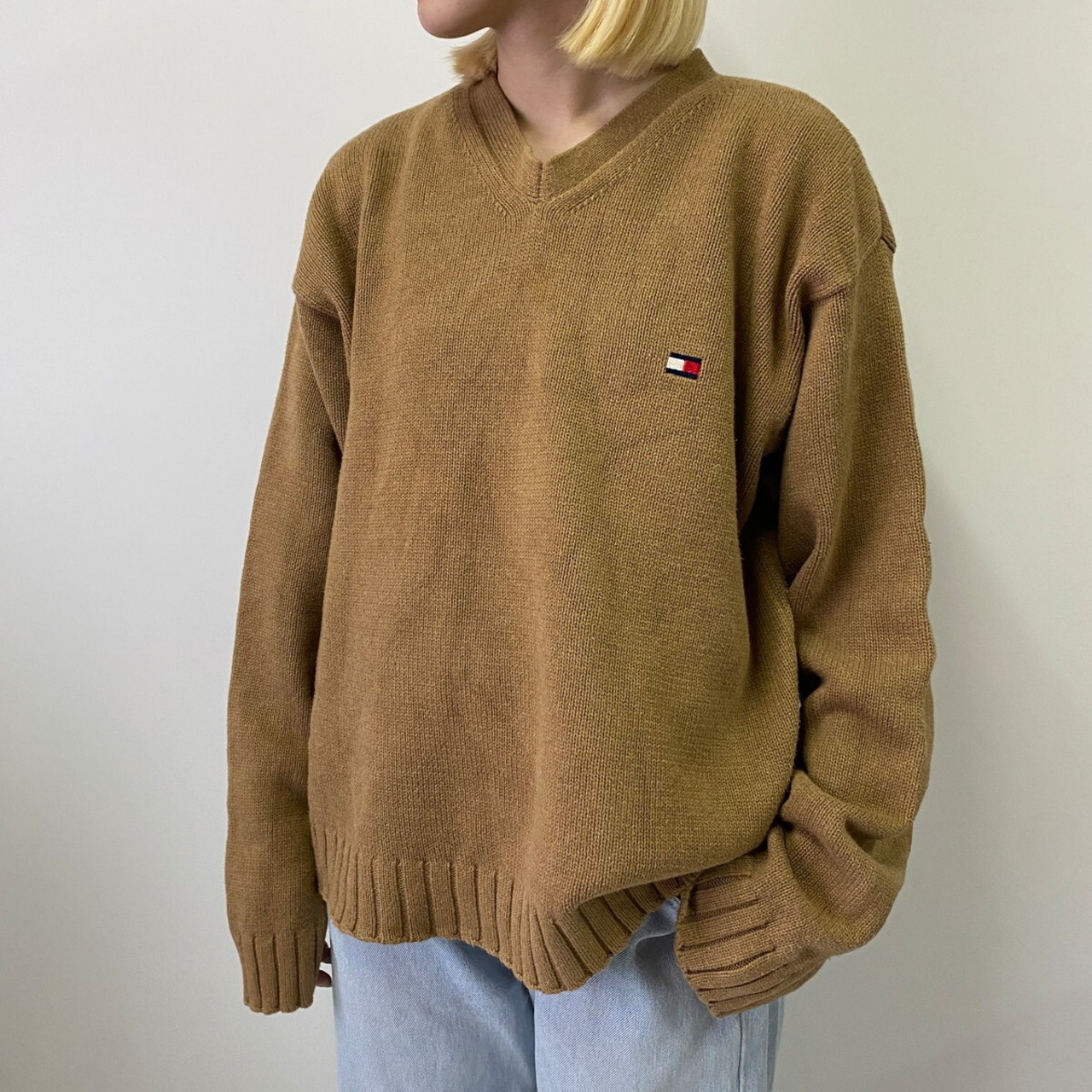 90年代 TOMMY HILFIGER トミーヒルフィガー ワンポイントロゴ刺繍 