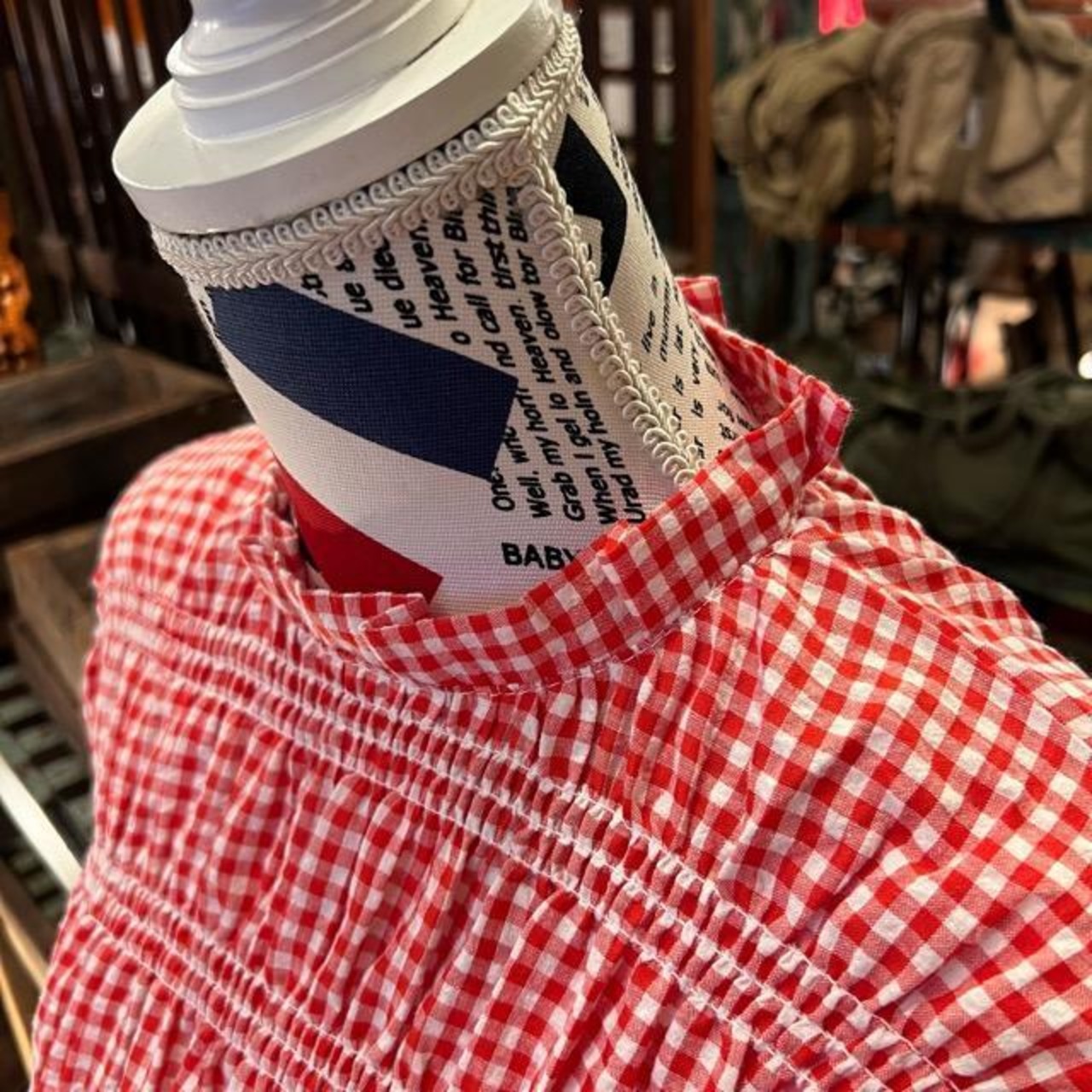 Topanga Lady's　チュニックデザイントップス　ギンガムチェック　ファッション　レディース　トップス　チェック　フリル