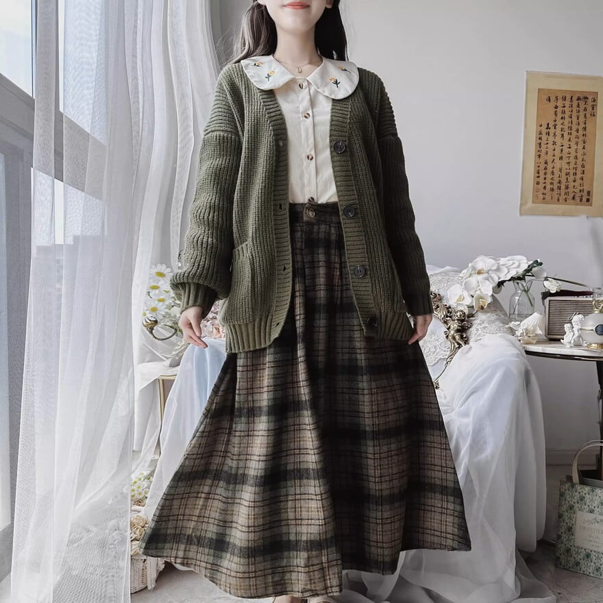サブカル 服 地雷系 通販 クラロリ ニット カーディガン 秋服 クラシカル かわいい 大人かわいい
