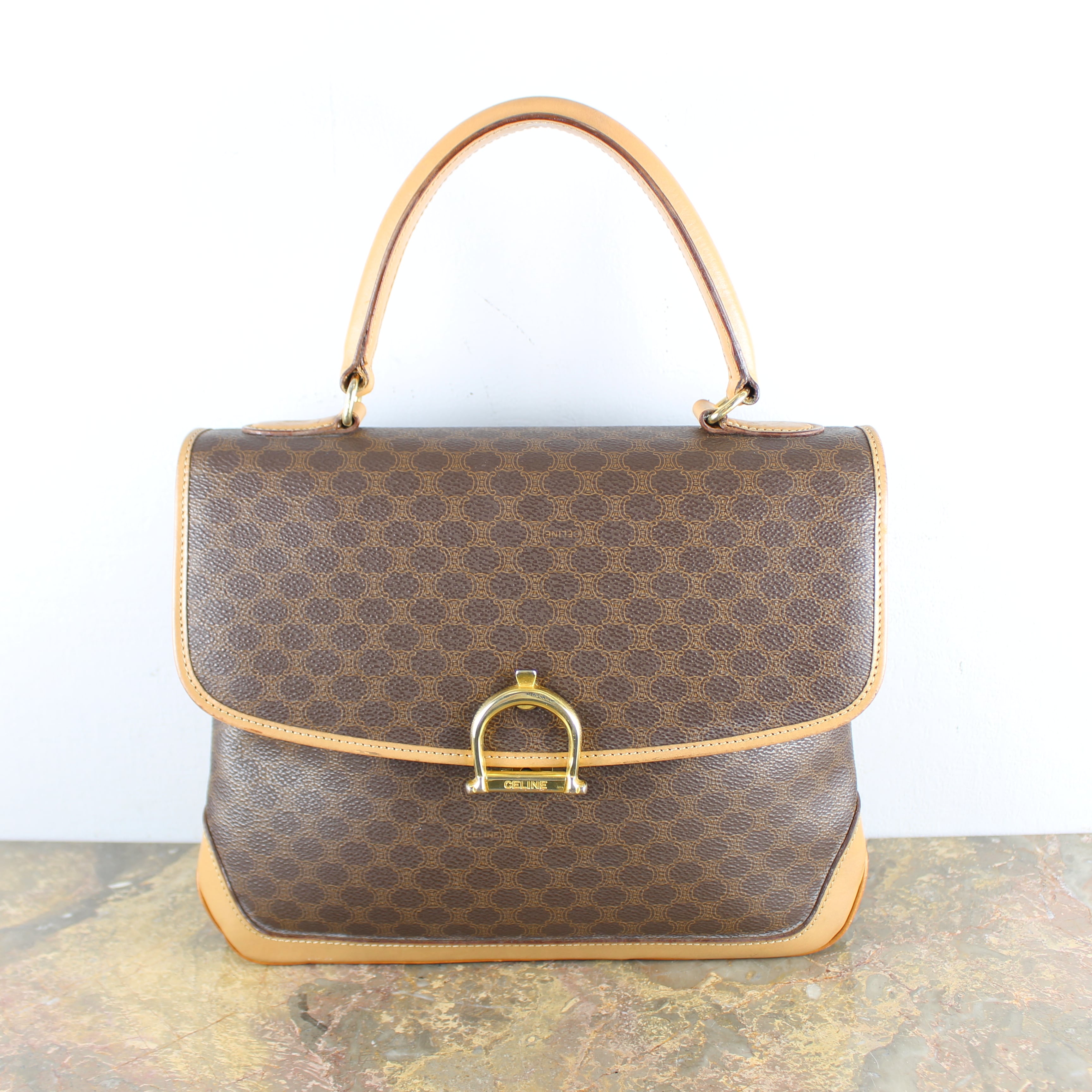 OLD CELINE MACADAM PATTERNED HAND BAG MADE IN ITALY/オールド ...