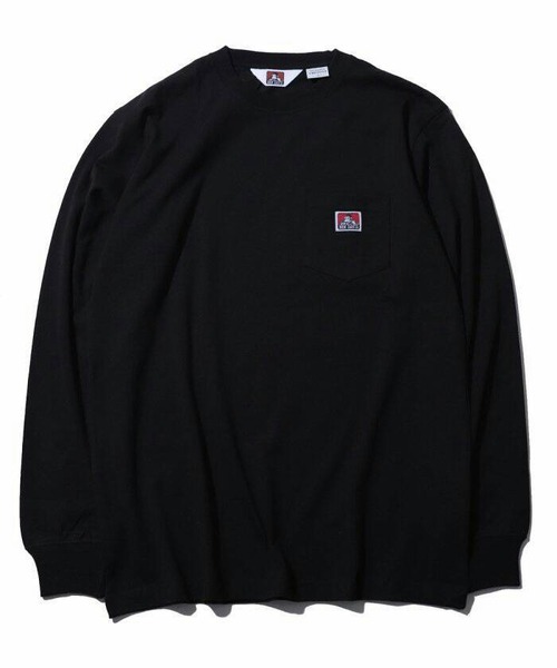 BEN DAVIS (ベンデイビス) ピスネーム ポケットロンT 長袖Tシャツ ブラック C-0780036