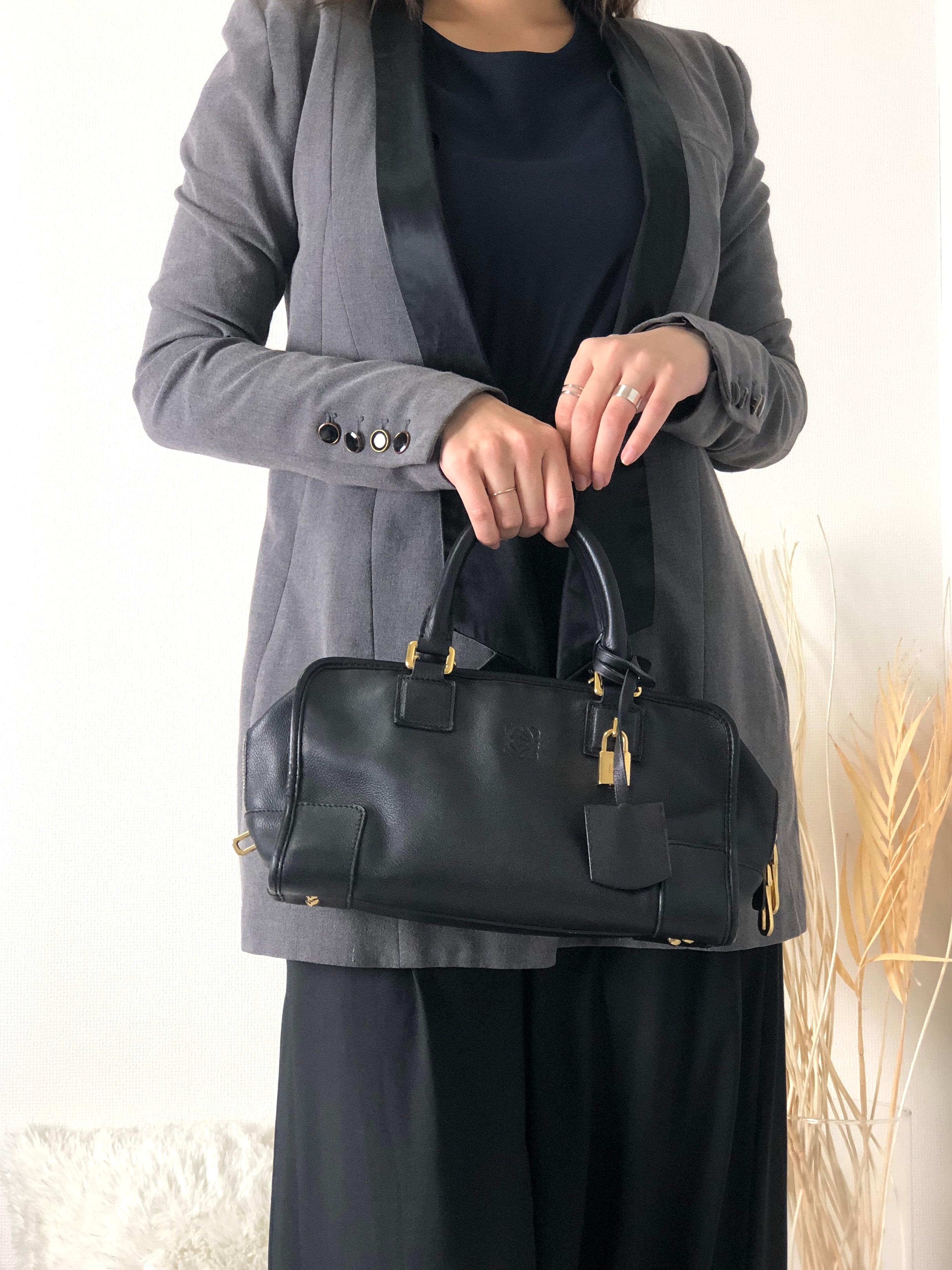 日本直送 名牌中古包 】LOEWE ロエベ アマソナ28 パドロック レザー 