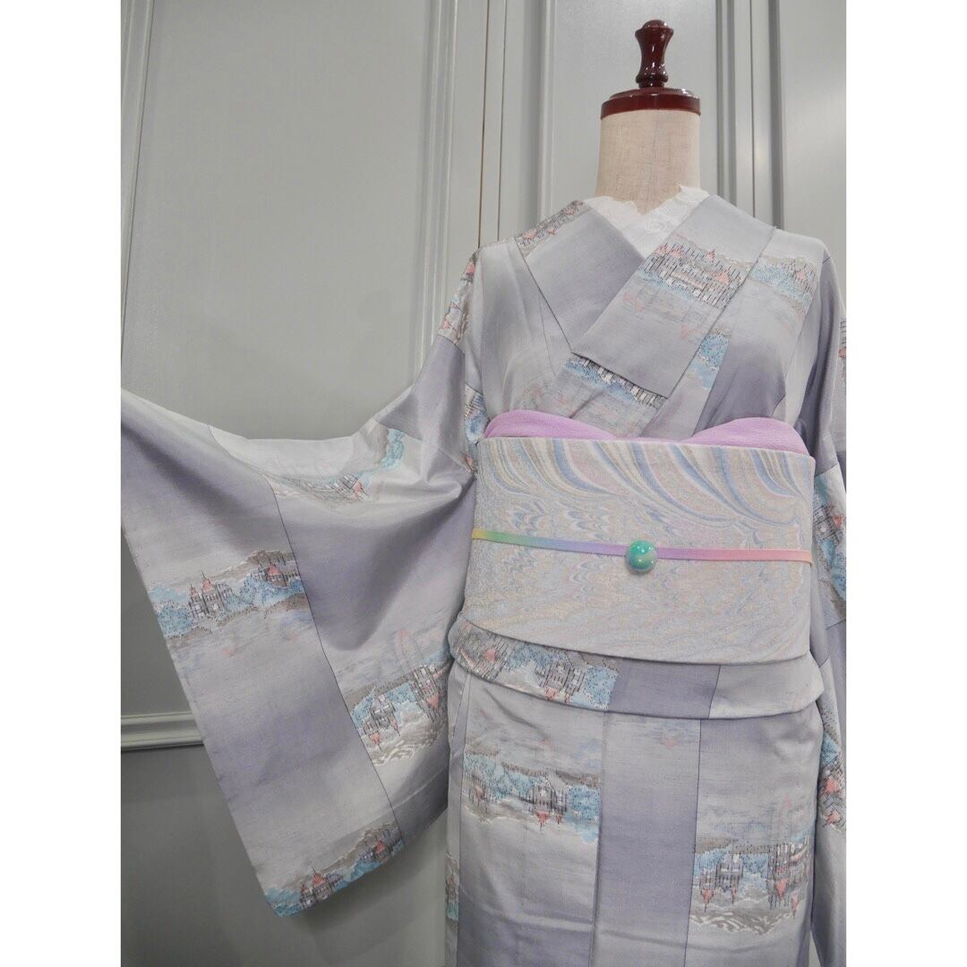 単衣着物(5.6月9.10月頃着られる裏地のない着物)  kimono tento