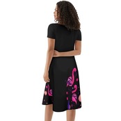 Women's Black Top Ruffle Summer Dress 4704