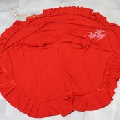 フラメンコ 衣装 ファルダ スカート 赤 刺繍 ボランテ フリル 花 伸縮 prima boutique プリマブティック ストレッチ レッスン 練習着 レッド系 赤 フラメンコスカート かわいい おしゃれ デザイン レディース 踊り スポーツ ダンス用 練習用
