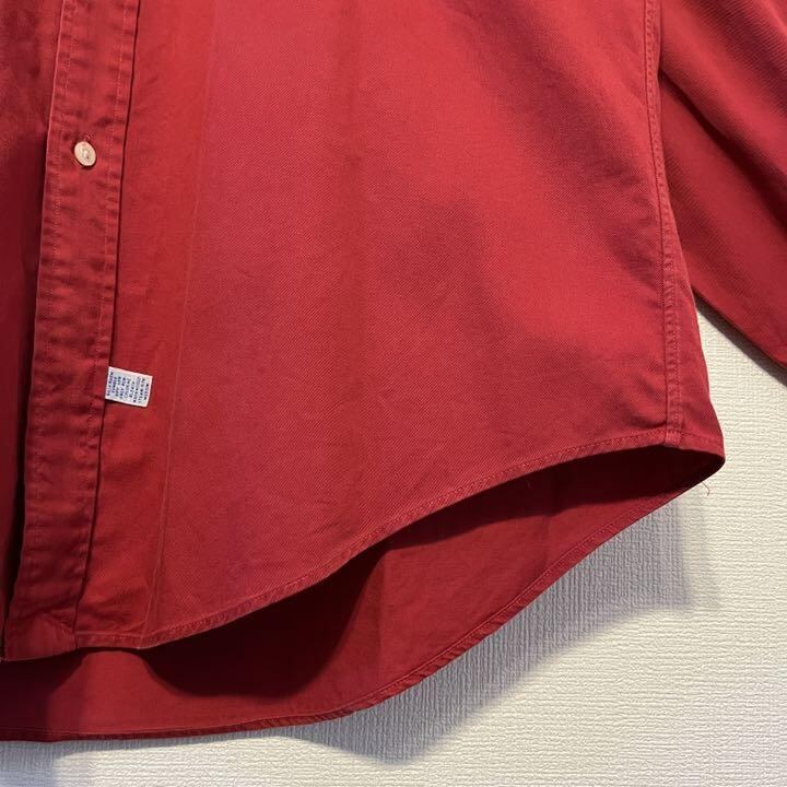 90s ラルフローレン BDシャツ レッド赤 ポニー刺繍青ネイビー USA