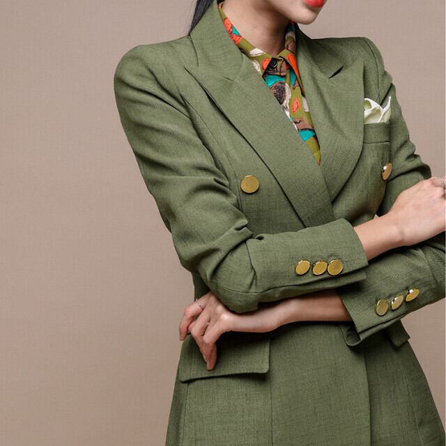 セットアップ レディース パンツスーツ ダブルブレストジャケット