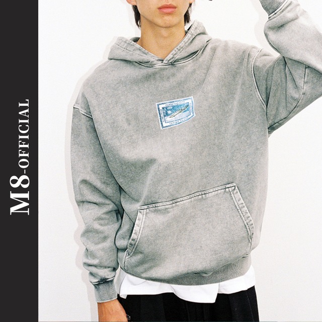 vintage style print hoodie 3color M0527