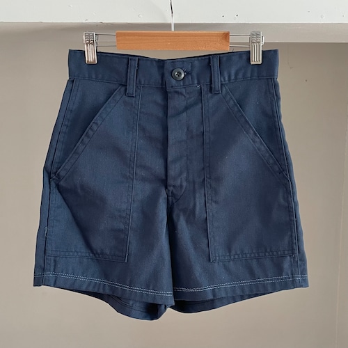 【W27】70s 1wash カットオフベイカーパンツ  ネイビー  ヴィンテージパンツ　