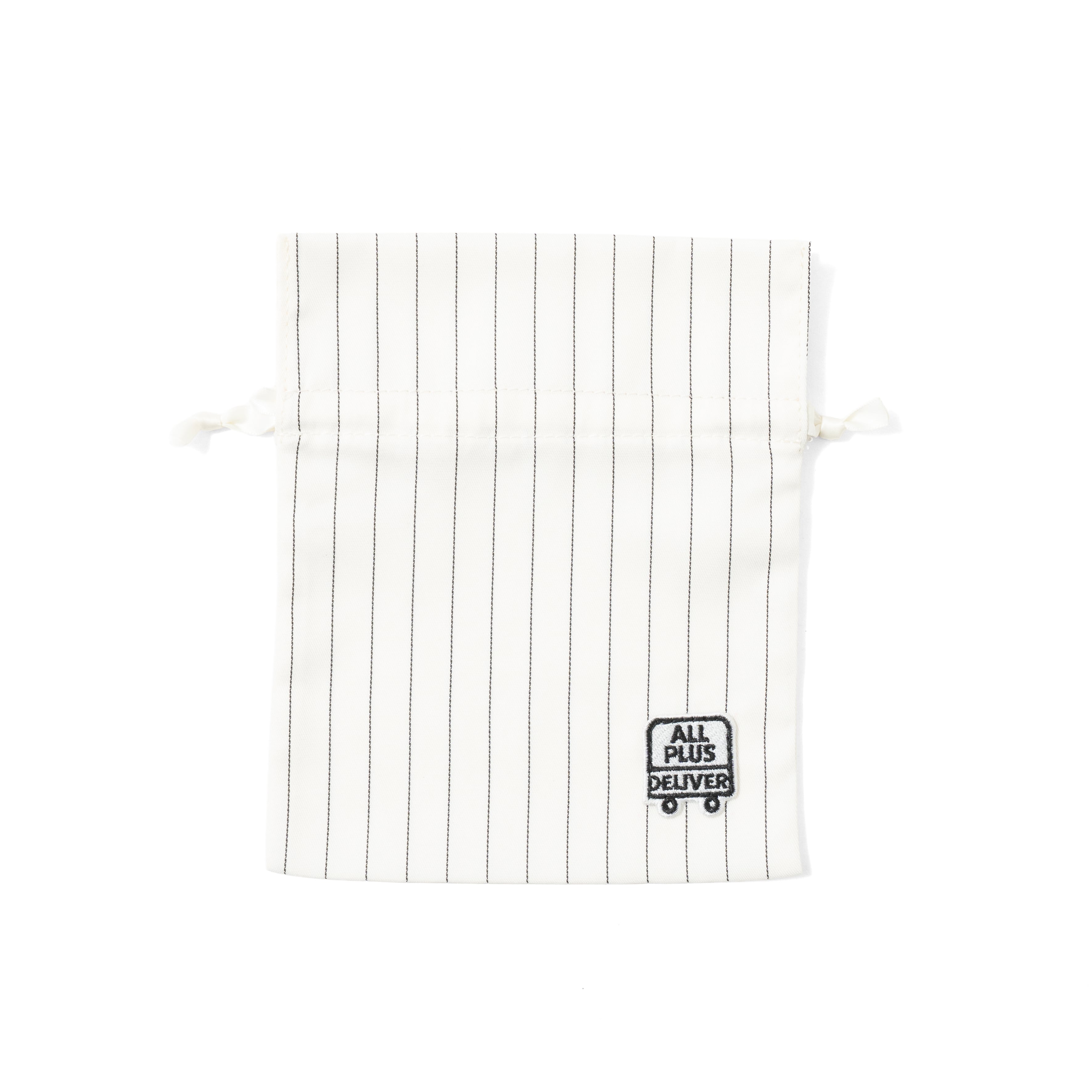 ALPSDR STRIPE LOGO PATCH POUCH / WHITE