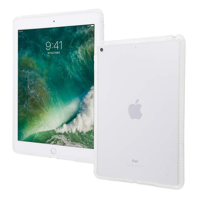 イングレム iPad 9.7 ケース (iPad 9.7インチ 2017年モデル) ハイブリッドケース 耐衝撃/クリア IN-PA8CC7/C