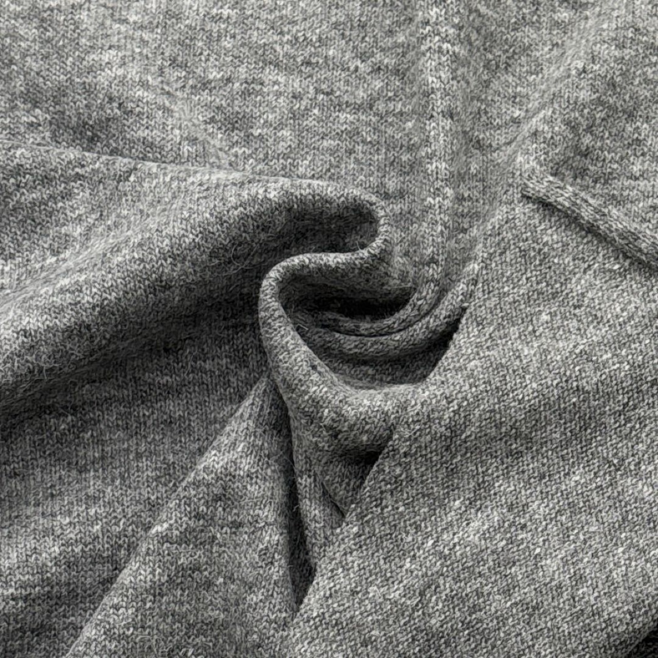 ★TC505◆1.7m◆ウールアクリル混弱毛羽立ち肉厚天竺ニット生地◆杢グレー