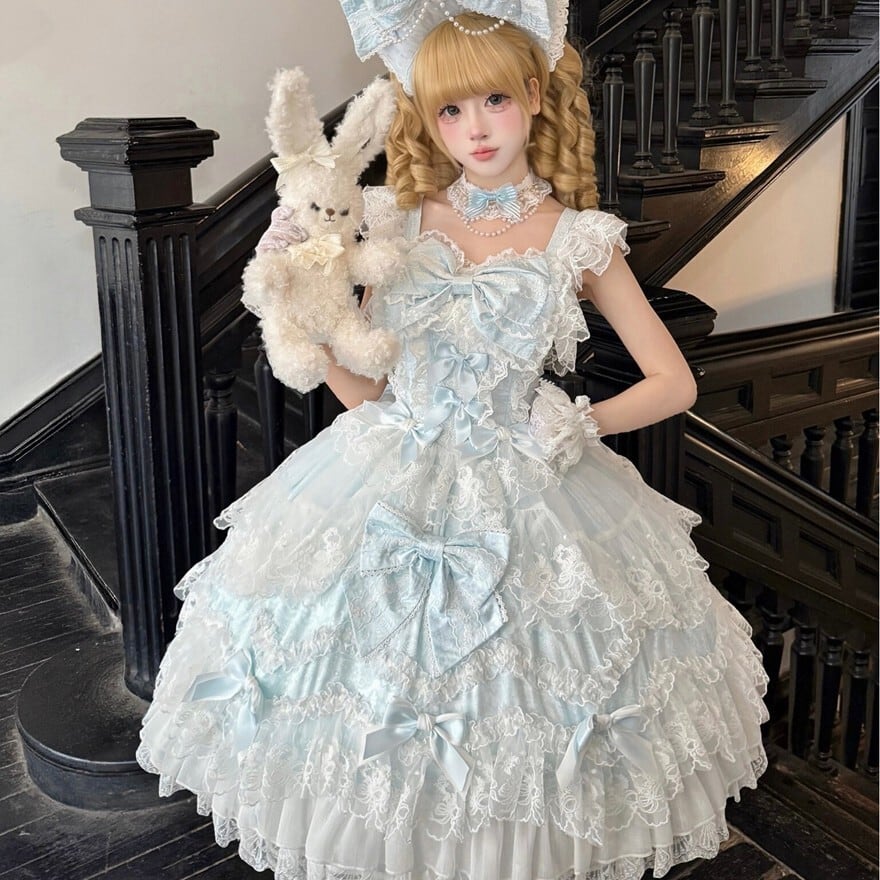 量産型甘ロリ ゆめかわいい総レースジャンパースカート 推し活