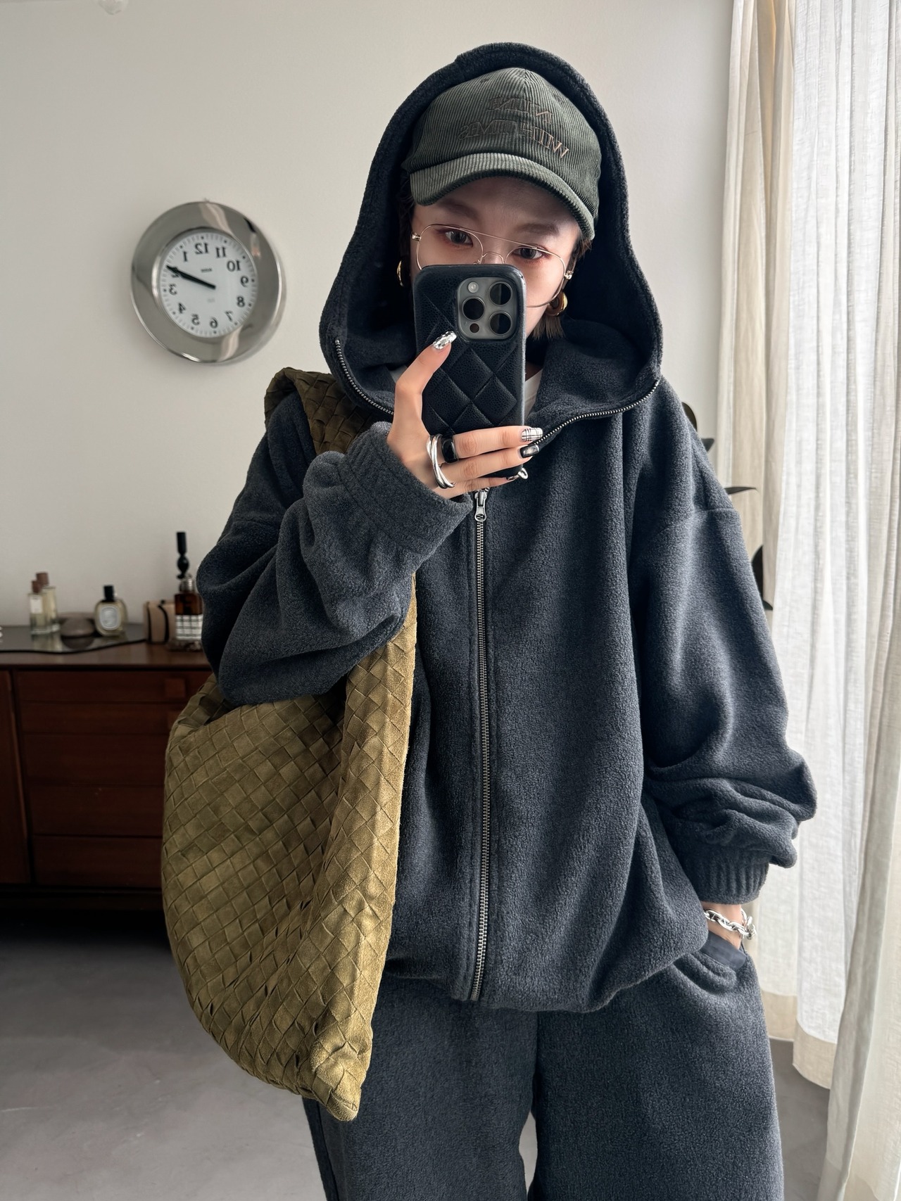 corduroy lettering cap/green