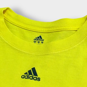 【adidas】HAIL ロゴ ロンT ロングTシャツ 長袖Tシャツ プリント X-LARGE ビッグサイズ イエロー アディダス US古着