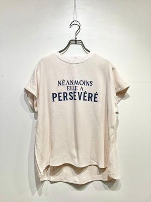BLANC basque　フレンチロゴ コットンリネンTシャツ