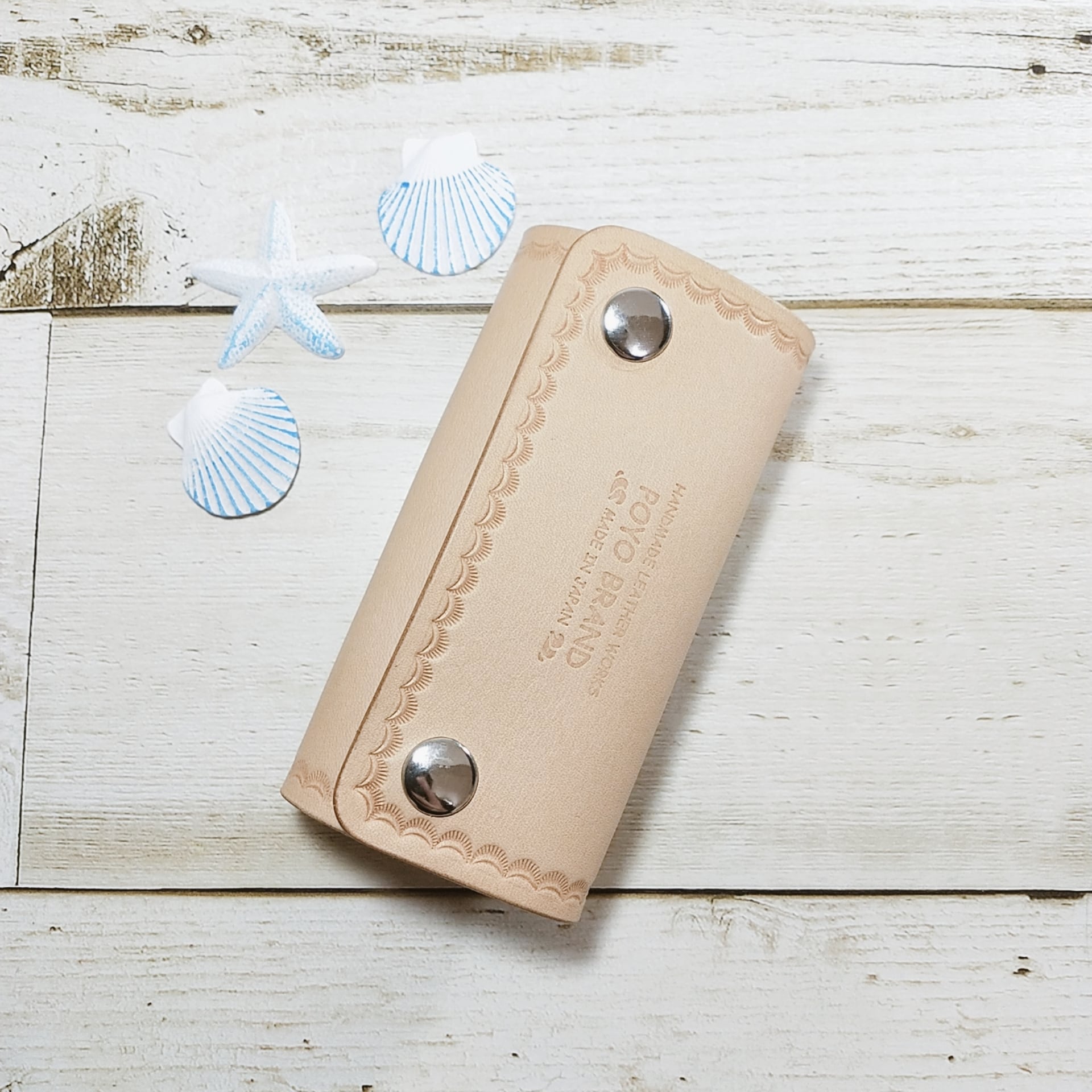 ☆ホヌ☆プルメリア☆本革スマホケース☆ハンドメイド☆オーシャンブルー ☆ホヌ☆プルメリア☆本革スマホケース☆ハンドメイド