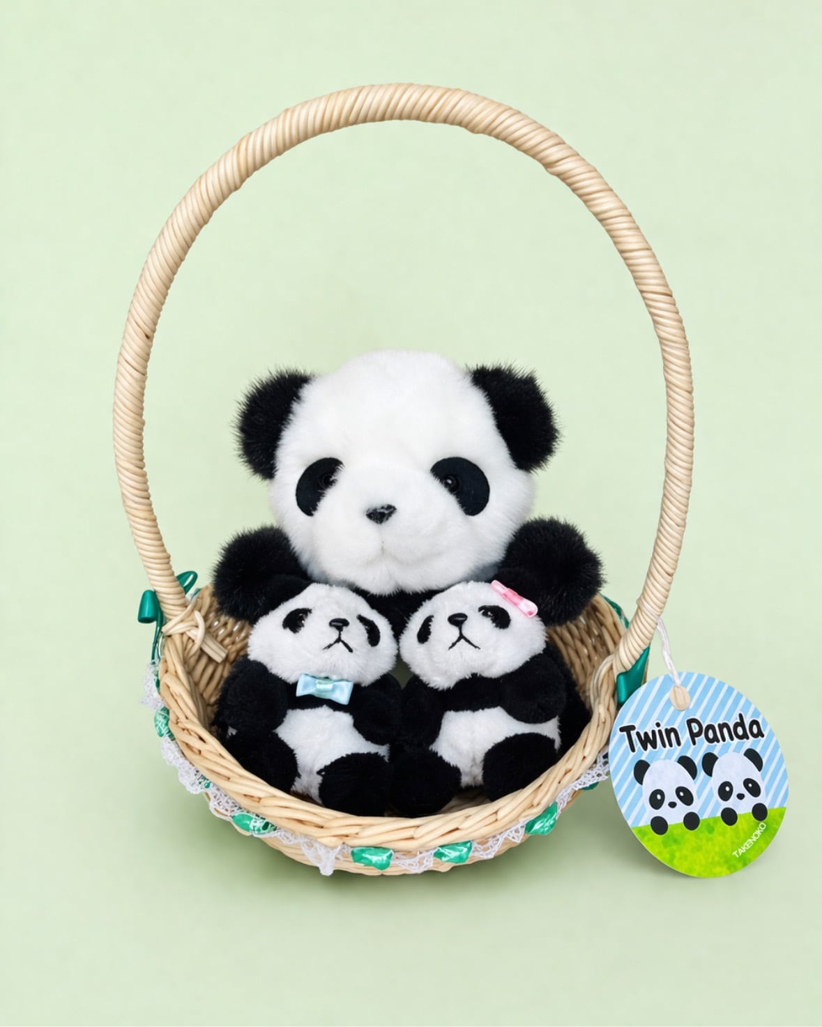 TAKENOKOセール】TwinPanda親子カゴ入り | TAKENOKO gift shop