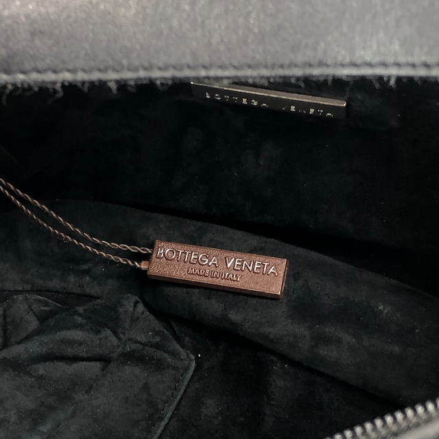 Bottega Veneta ボッテガ・ヴェネタ イントレチャート ハンドバッグ ブラック レザー ホーボーバッグ 10500 105264NE vintage ヴィンテージ オールド xsmh56