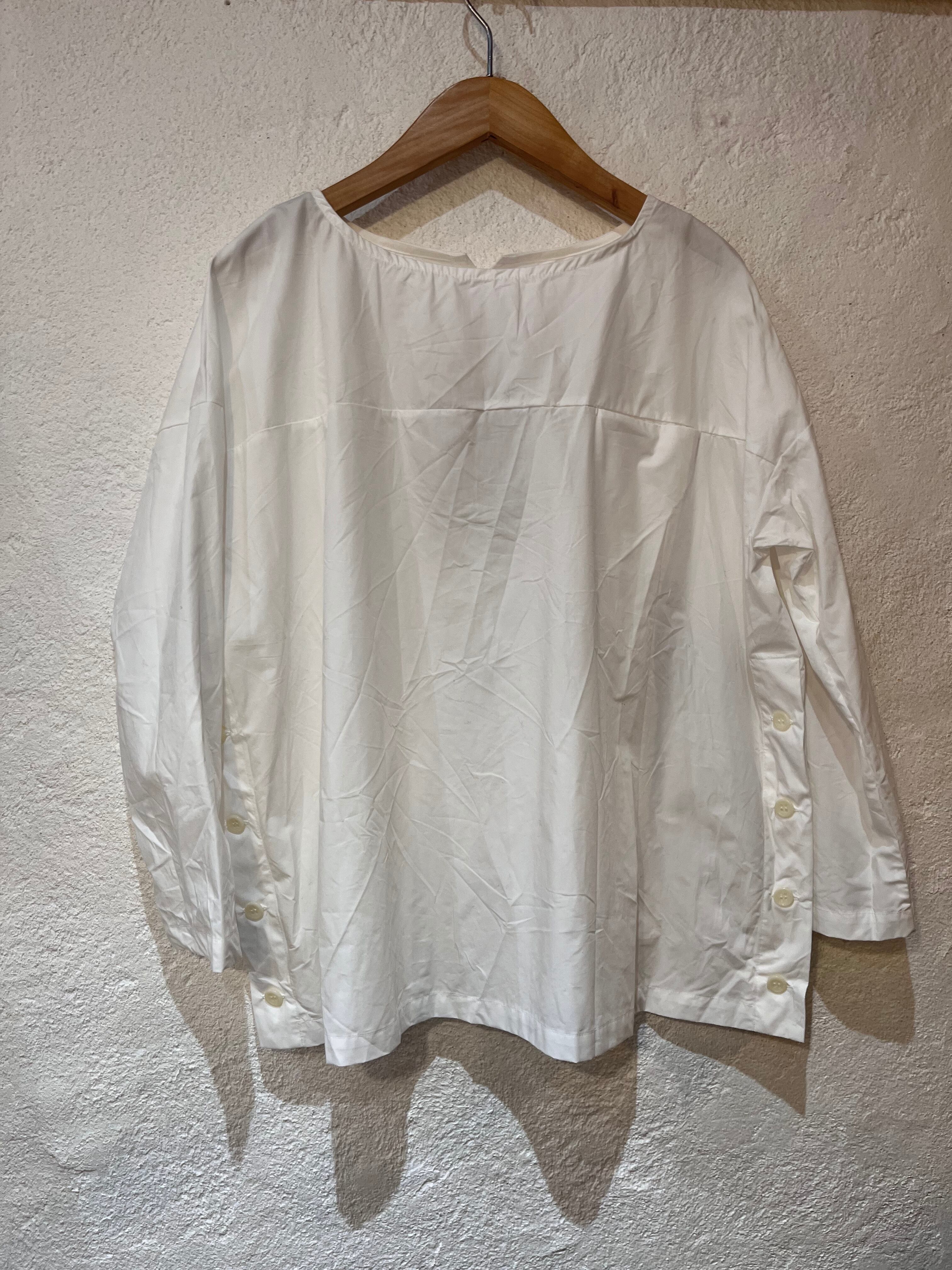 (g)グラム/タイプライターサイドボタンシャツ　ホワイト