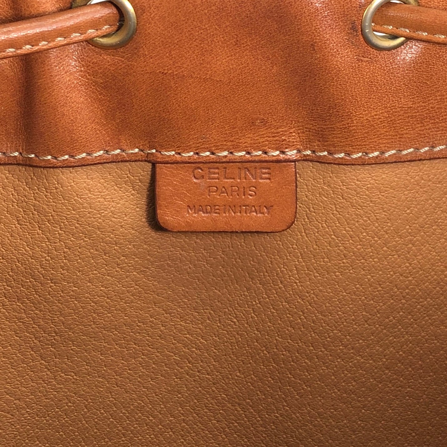 CELINE セリーヌ マカダム ショルダーバッグ ブラウン ブラゾン型押し