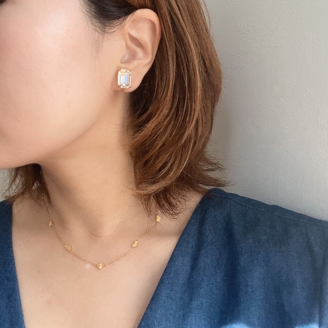 スクエアビジューイヤリング