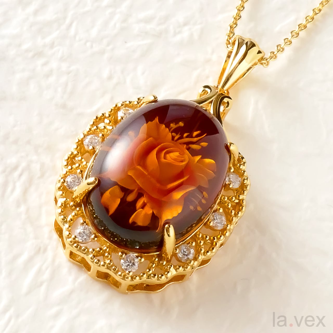 2026新春初売り】琥珀 インタリオ ペンダント | la.vexカラーストーン