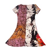 LUITMONI アッカドゥエ イタリア製 ナイロン 半袖 カシュクールワンピース M/オレンジ 系/ドレス