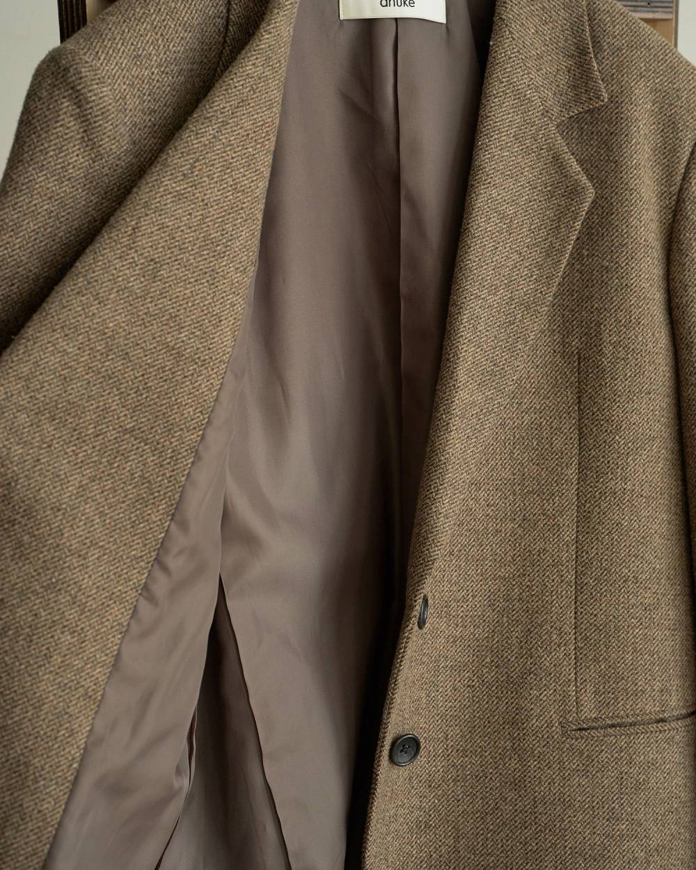 anuke(アンヌーク) Herringbone Wool Jacket | サウスオレンジ｜メンズ