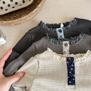 秋花柄レースフリルカシュクール3色