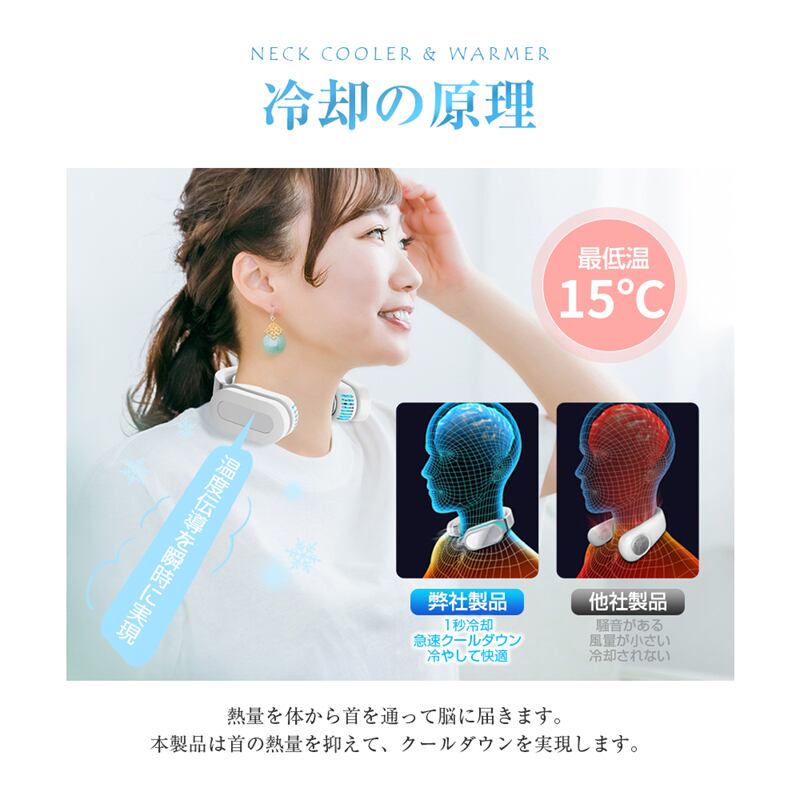 ネッククーラー ネックウォーマー 首掛け式 2in1夏冬兼用 冷熱制御 羽
