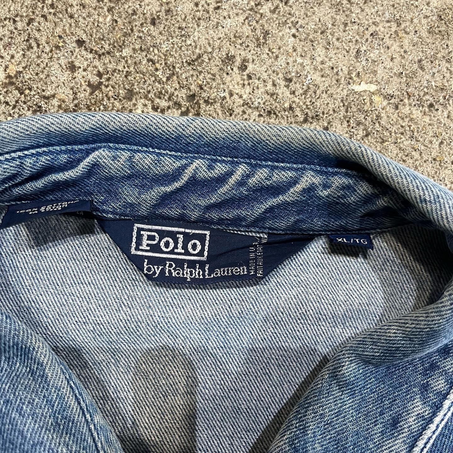 80s 90s Vintage Polo Ralph Lauren Denim Swing Top Used Clothing