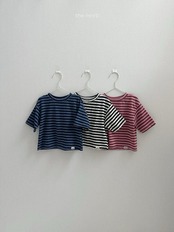 【取寄/韓国直送】minirobe 26/AT コジストライプ7部Tシャツ|秋服|韓国子供服