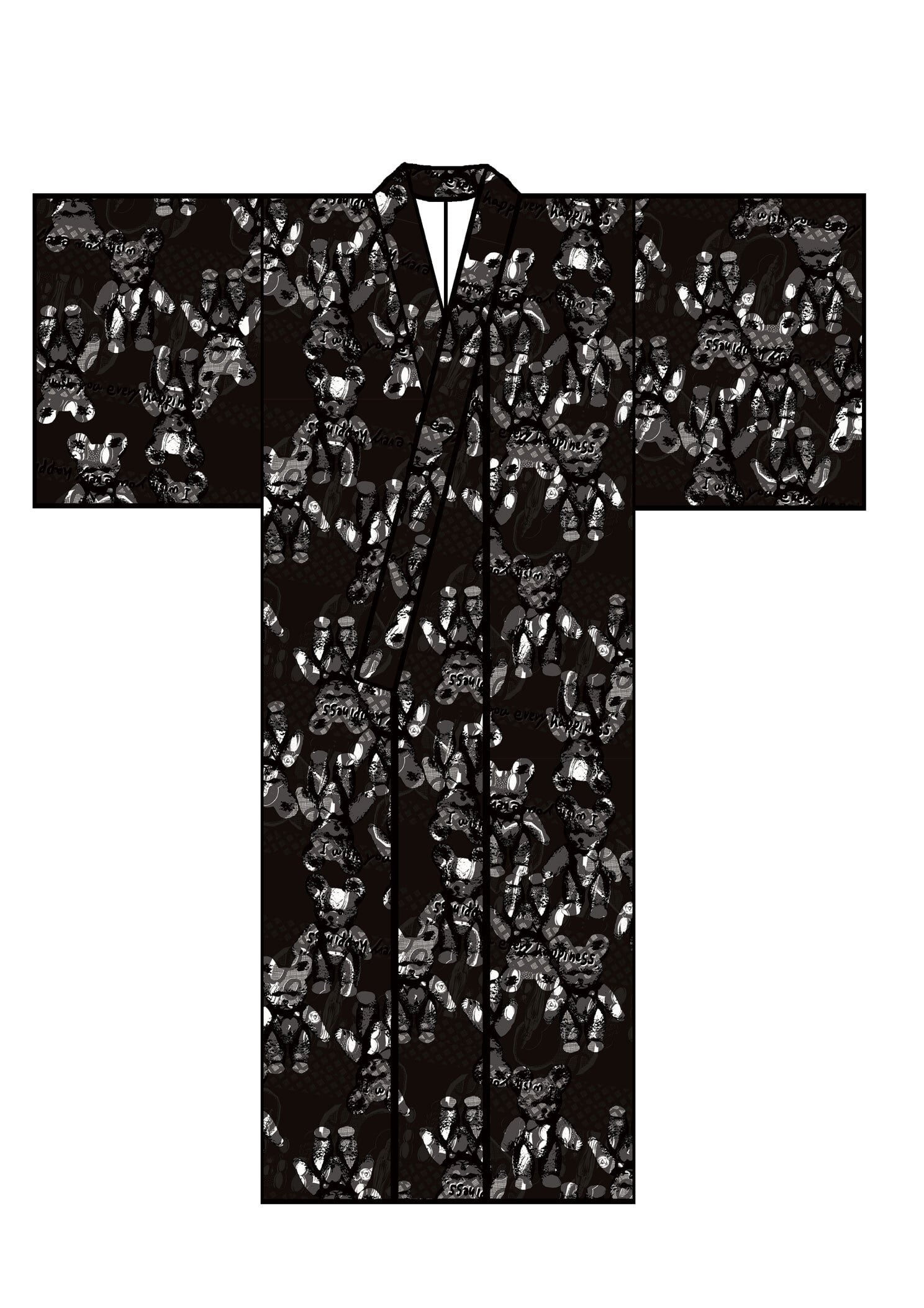 S・M・L寸即納品あり】セオアルファ浴衣「くまタン」モノトーン | 重宗