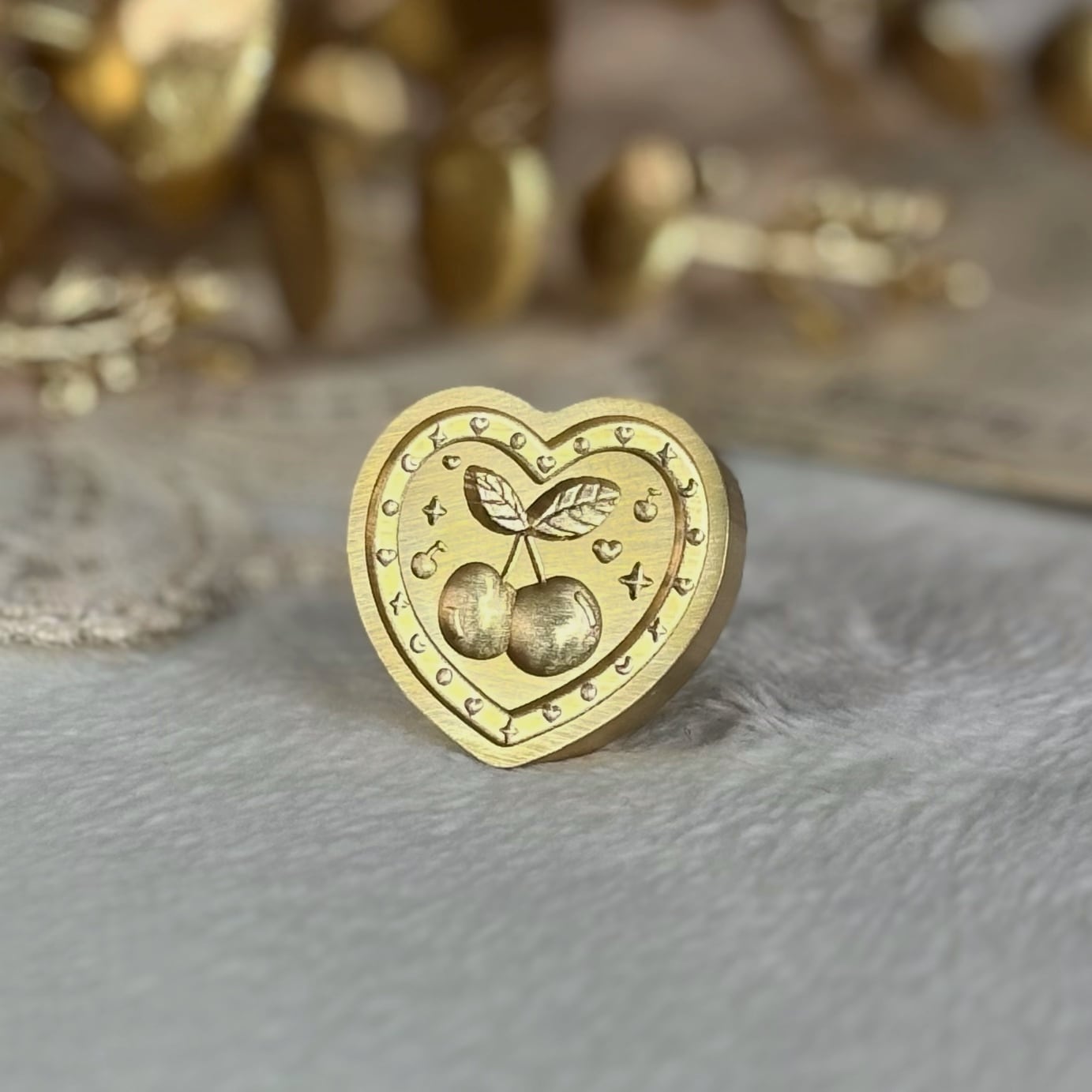 【約30㎜】ハートフルチェリー【スタンプヘッド】#SWH-117