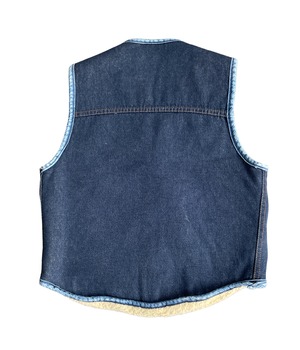 Vintage 60~70's M denim boa vest -ROEBUCKS-