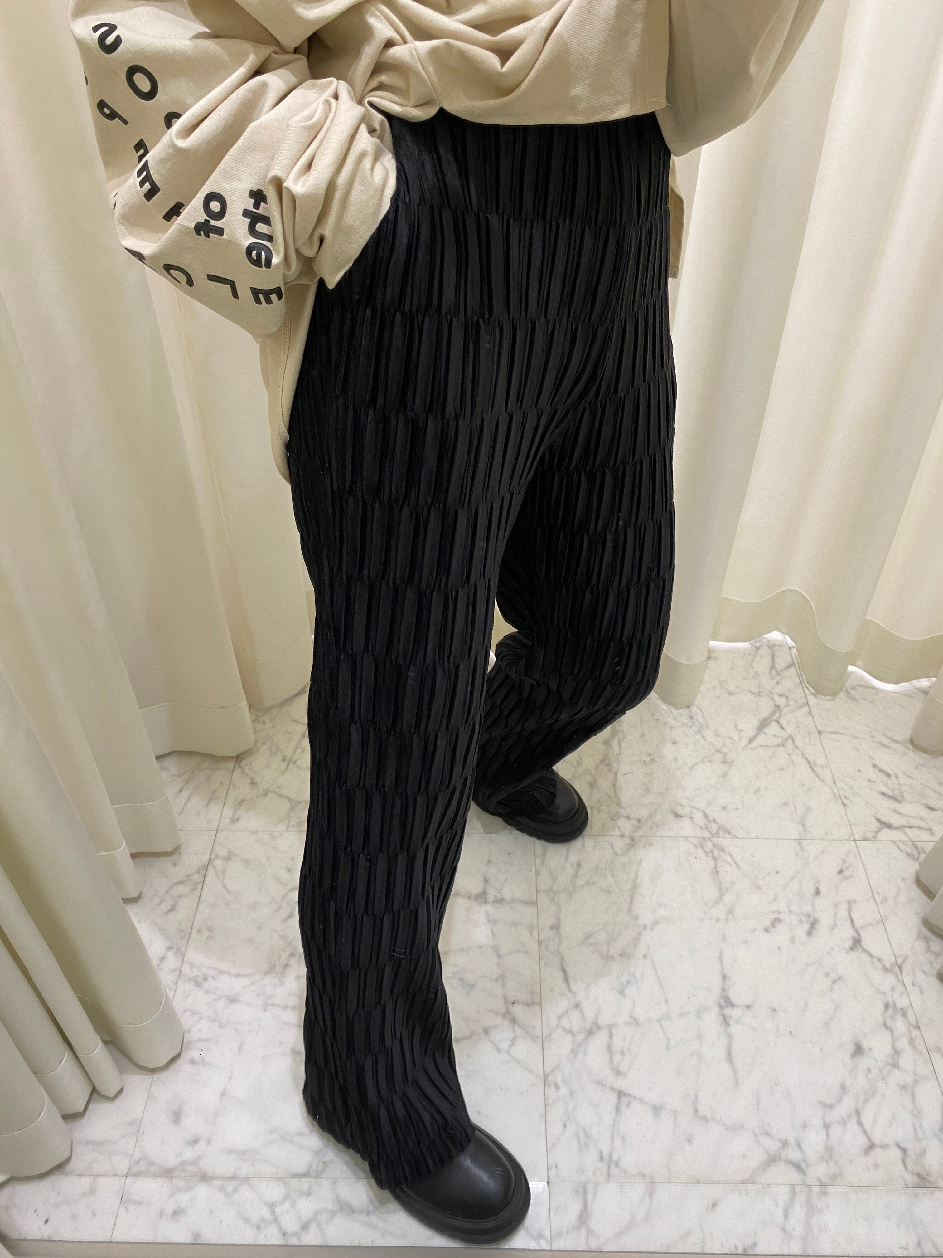 velor shirring flare pants