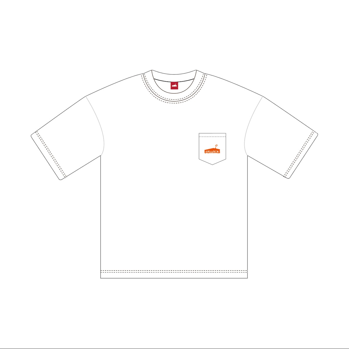 sumika / ロゴポケットTシャツ (ホワイト)※発泡プリント | shop Engawa
