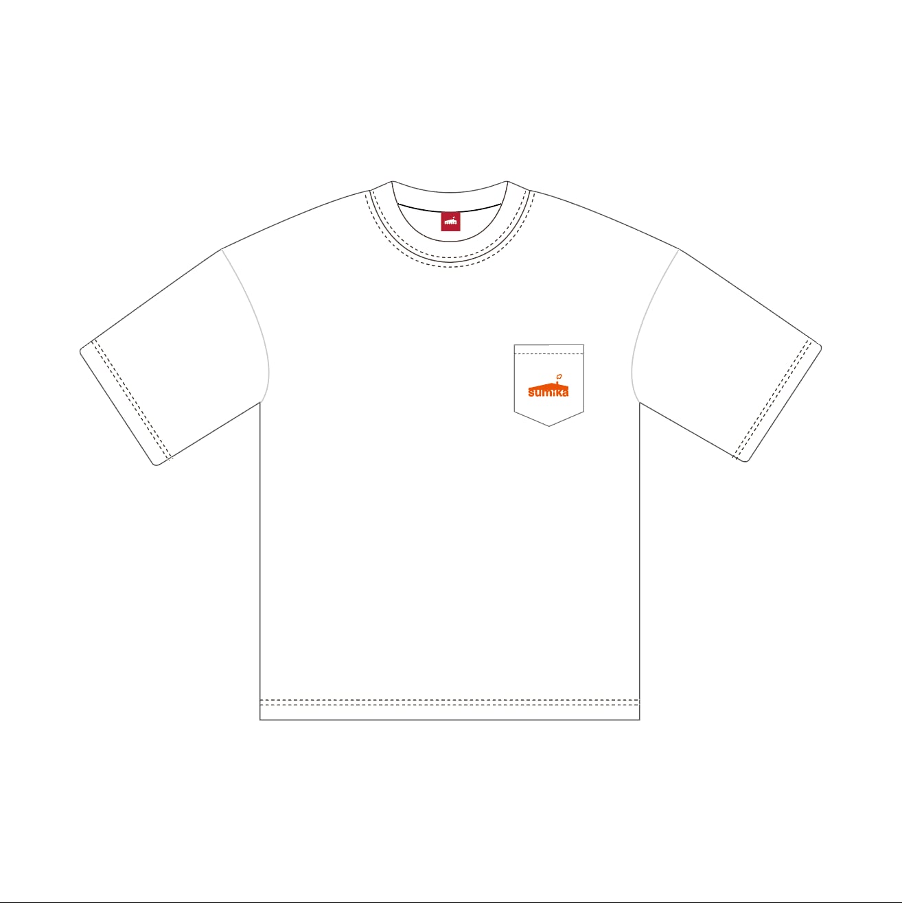 sumika / ロゴポケットTシャツ (ホワイト)※発泡プリント