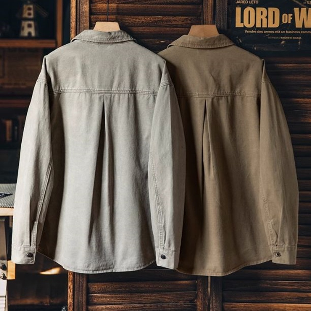 Long Sleeve Work Pocket Shirt ◇2color H0186
