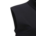 WOMEN WOOVEN MIXED KNIT VEST