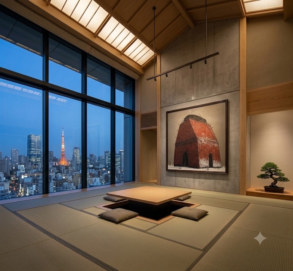 新制作協会実力作家,鶴山好一「風屋」S100号大,超大作177*177,フランス