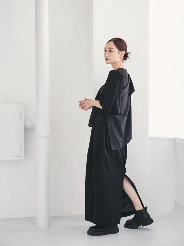 Hella ヘラ / VINTAGE SATIN COCOON DRESS ヴィンテージサテンコクーン  