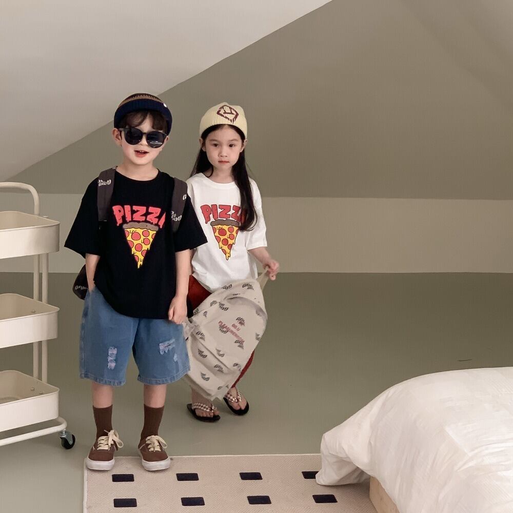 PIZZA Tシャツ（2色展開）KMAI｜トップス オーバーサイズ｜小学生